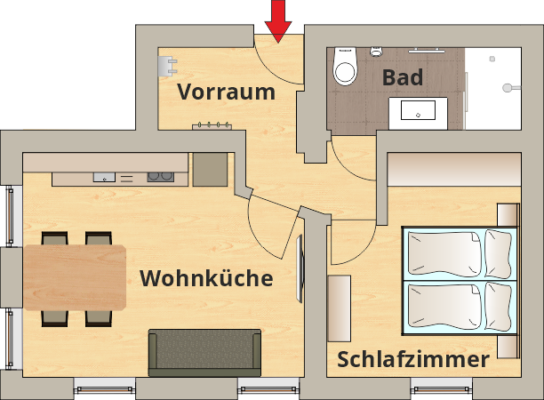 Grundriss Appartement Dachstein